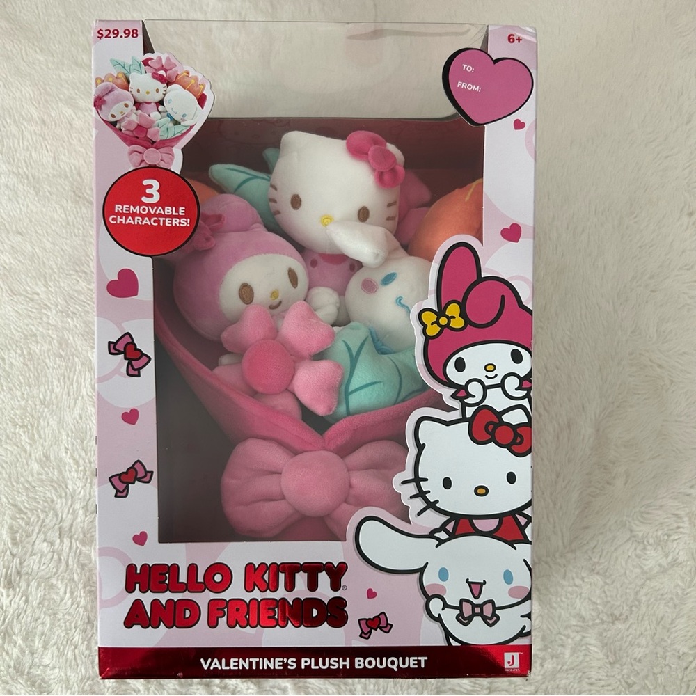Hello Kitty Pink Plush Bouquet with Removable Friends